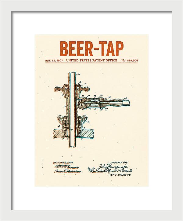 Beer Tap Retro Patent Us879604a
