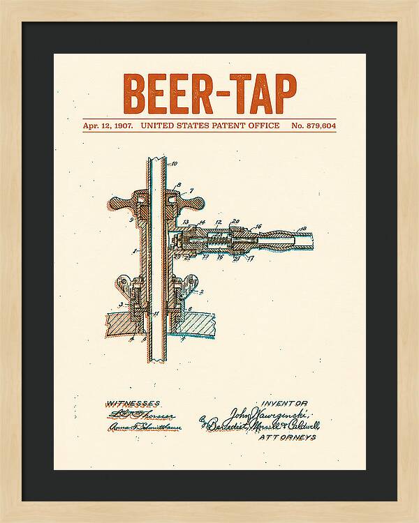 Beer Tap Retro Patent Us879604a