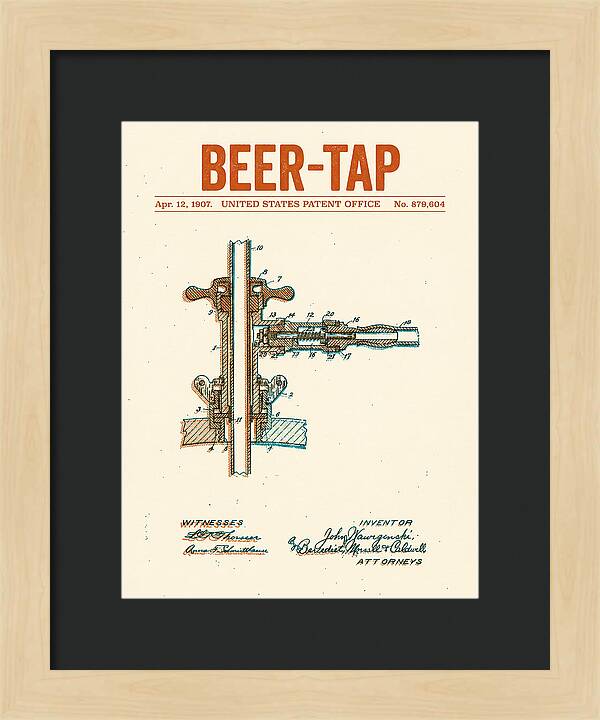 Beer Tap Retro Patent Us879604a