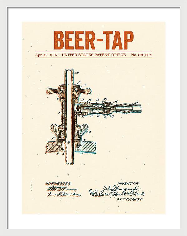 Beer Tap Retro Patent Us879604a