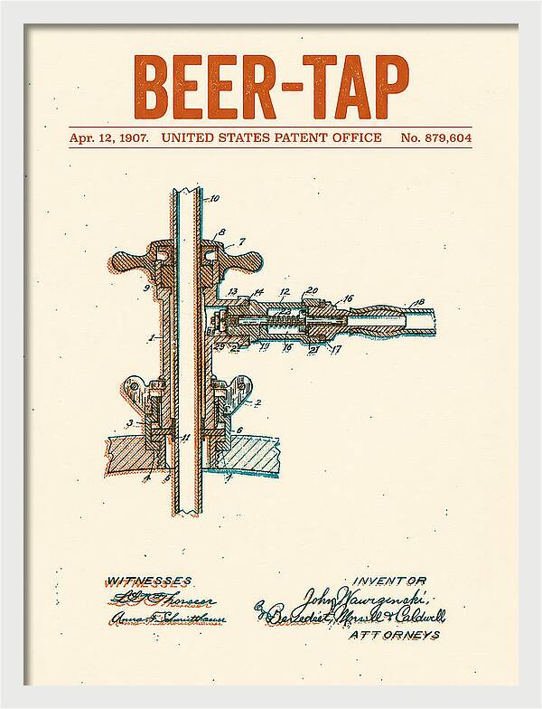 Beer Tap Retro Patent Us879604a