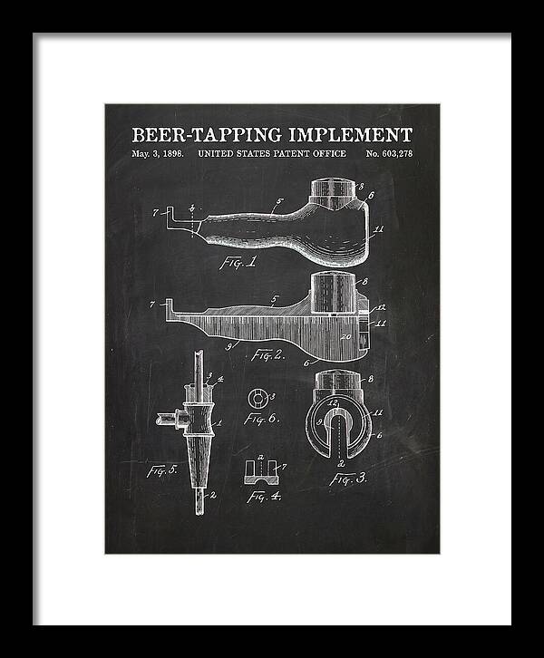Beer Tapping Implement Chalkboard Patent Us603278a