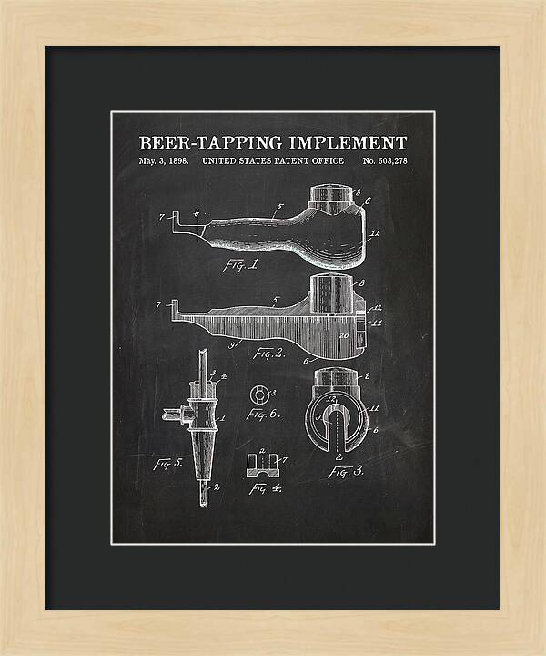 Beer Tapping Implement Chalkboard Patent Us603278a