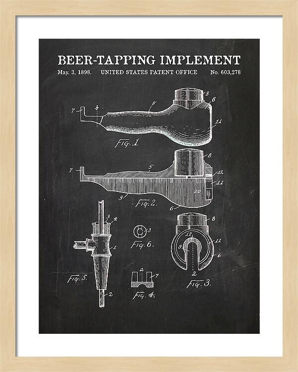 Beer Tapping Implement Chalkboard Patent Us603278a
