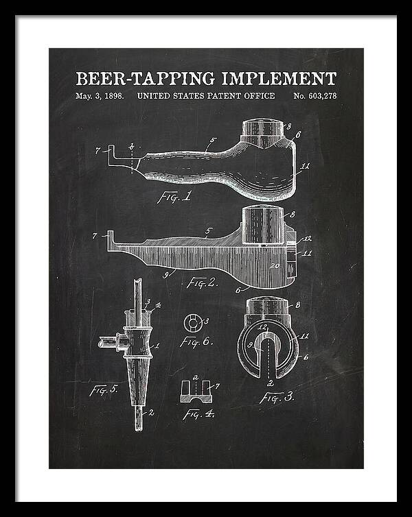 Beer Tapping Implement Chalkboard Patent Us603278a