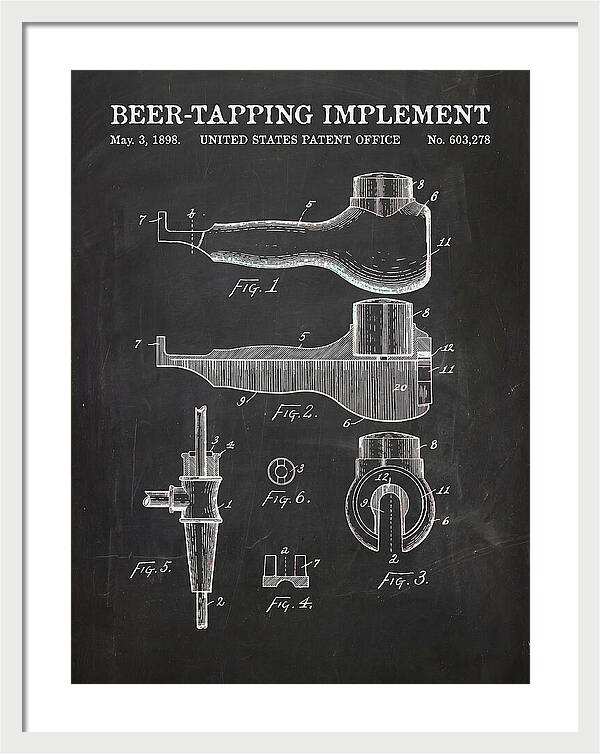 Beer Tapping Implement Chalkboard Patent Us603278a