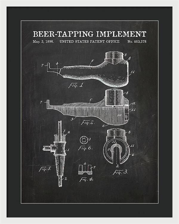 Beer Tapping Implement Chalkboard Patent Us603278a