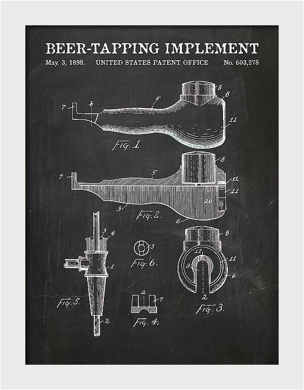 Beer Tapping Implement Chalkboard Patent Us603278a