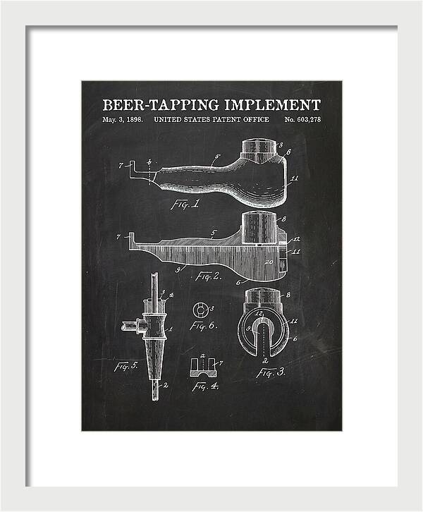 Beer Tapping Implement Chalkboard Patent Us603278a