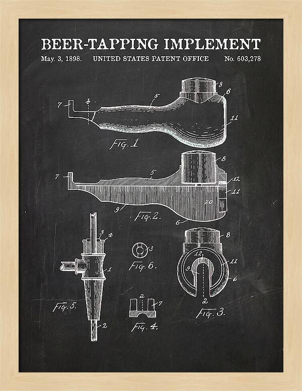 Beer Tapping Implement Chalkboard Patent Us603278a