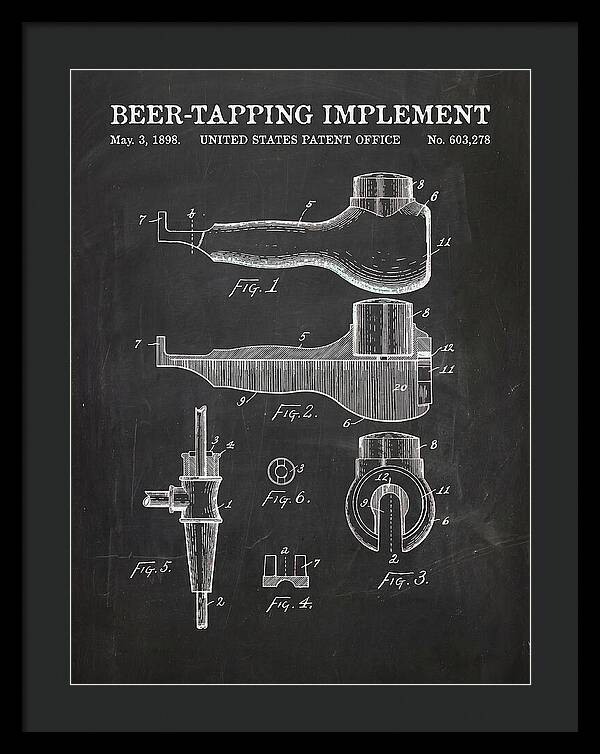 Beer Tapping Implement Chalkboard Patent Us603278a