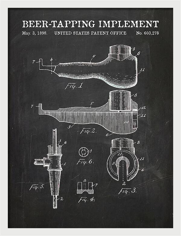 Beer Tapping Implement Chalkboard Patent Us603278a