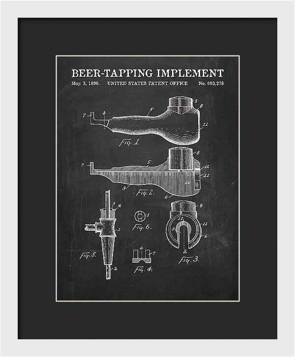 Beer Tapping Implement Chalkboard Patent Us603278a