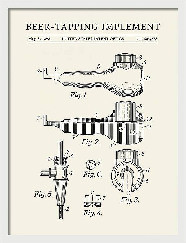 Beer Tapping Implement Minimalist Patent Us603278a