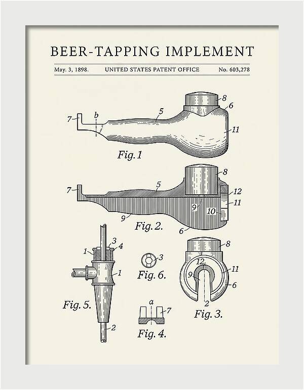Beer Tapping Implement Minimalist Patent Us603278a