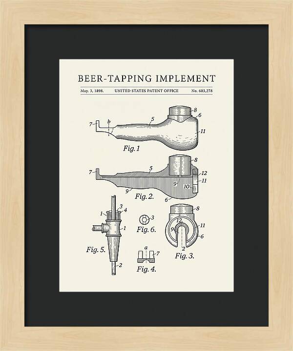 Beer Tapping Implement Minimalist Patent Us603278a