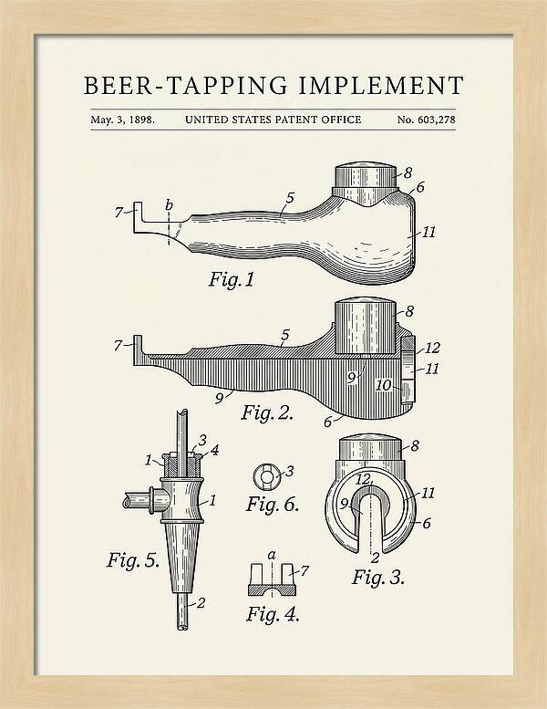 Beer Tapping Implement Minimalist Patent Us603278a