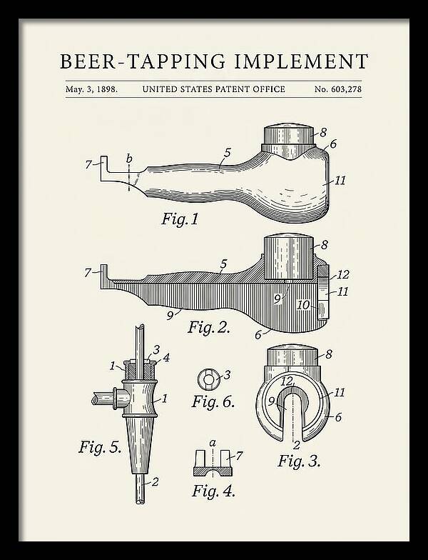 Beer Tapping Implement Minimalist Patent Us603278a