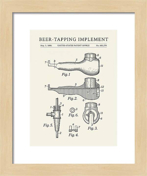 Beer Tapping Implement Minimalist Patent Us603278a