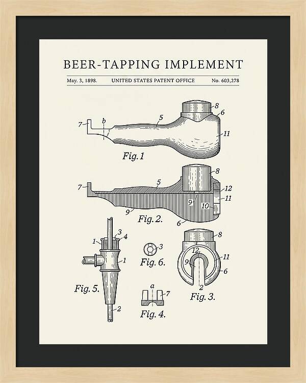 Beer Tapping Implement Minimalist Patent Us603278a