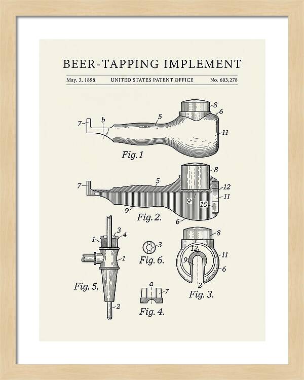 Beer Tapping Implement Minimalist Patent Us603278a