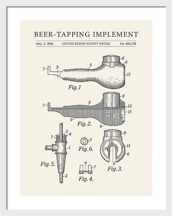 Beer Tapping Implement Minimalist Patent Us603278a