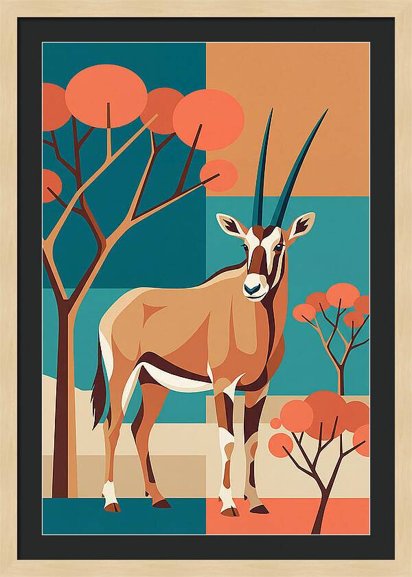 Beisa Oryx In Abstract Landscape