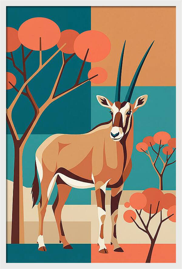 Beisa Oryx In Abstract Landscape