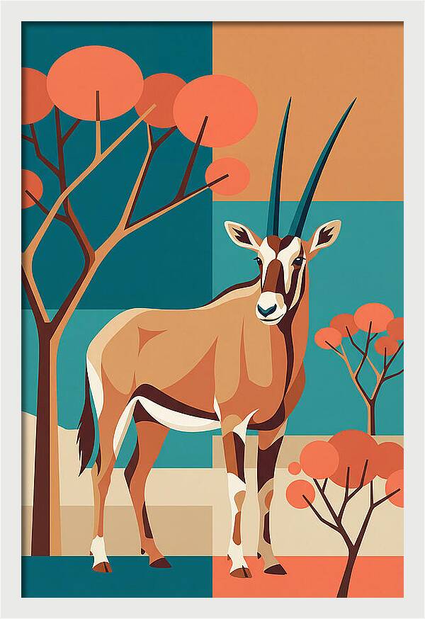 Beisa Oryx In Abstract Landscape