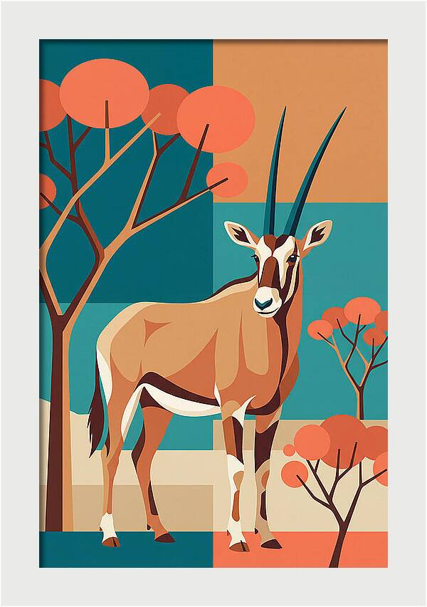 Beisa Oryx In Abstract Landscape