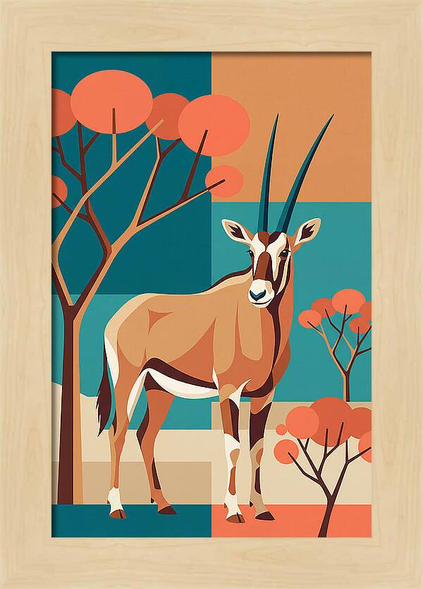 Beisa Oryx In Abstract Landscape