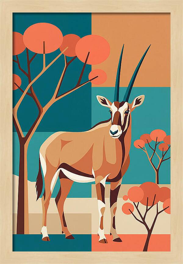 Beisa Oryx In Abstract Landscape