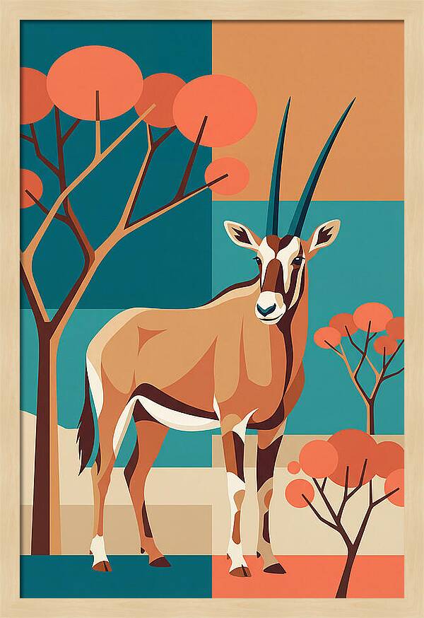 Beisa Oryx In Abstract Landscape