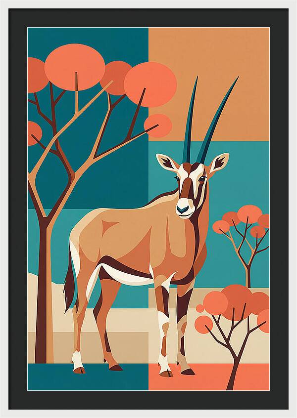 Beisa Oryx In Abstract Landscape