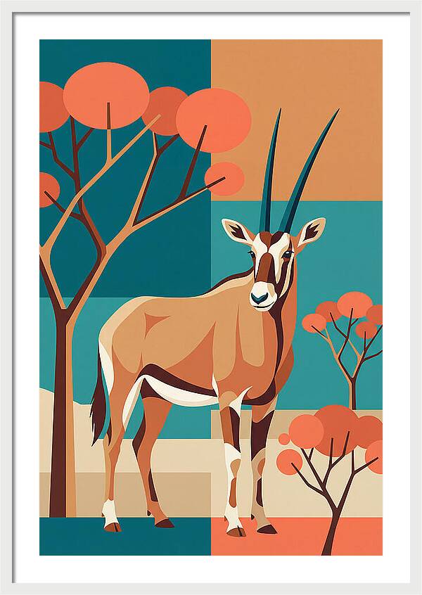 Beisa Oryx In Abstract Landscape
