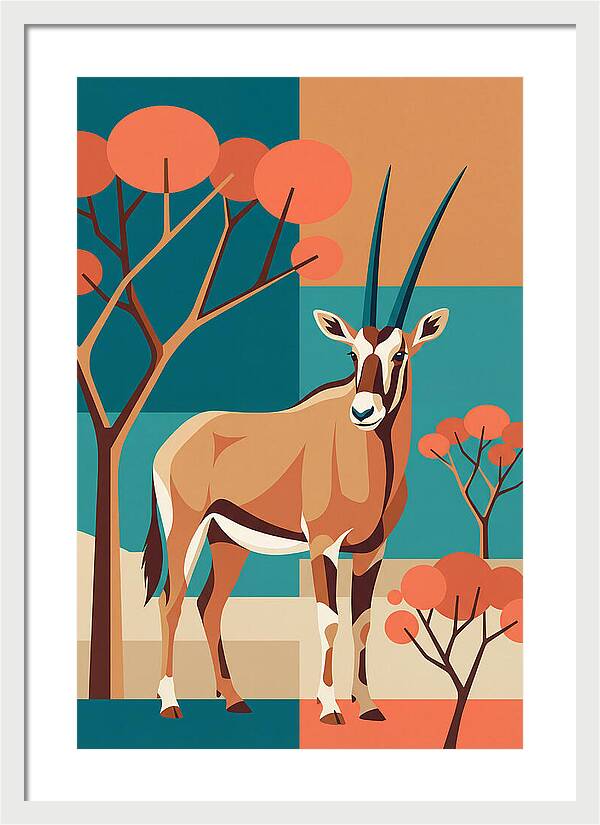 Beisa Oryx In Abstract Landscape