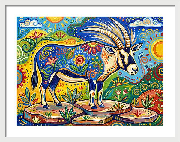 Beisa Oryx In Vibrant Landscape