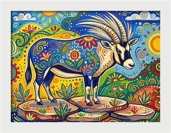 Beisa Oryx In Vibrant Landscape