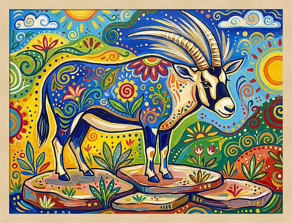 Beisa Oryx In Vibrant Landscape