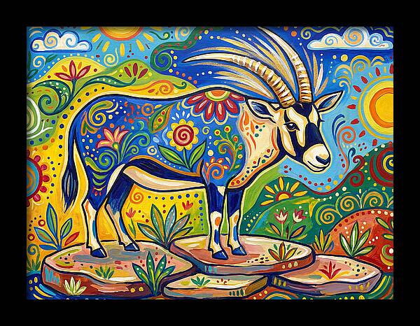 Beisa Oryx In Vibrant Landscape