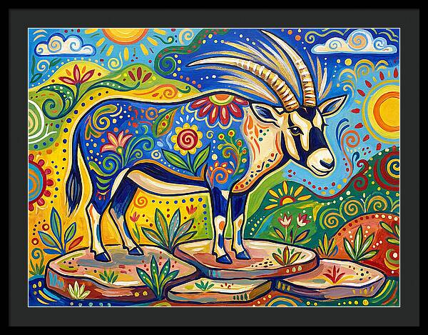 Beisa Oryx In Vibrant Landscape