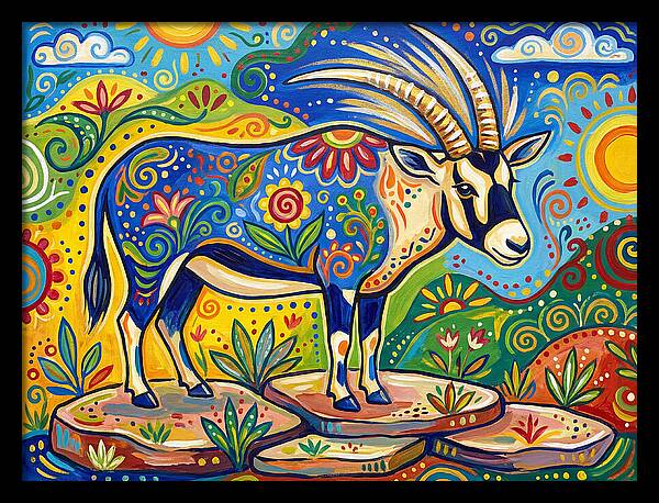 Beisa Oryx In Vibrant Landscape
