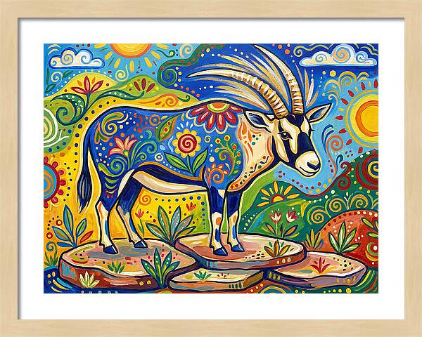 Beisa Oryx In Vibrant Landscape
