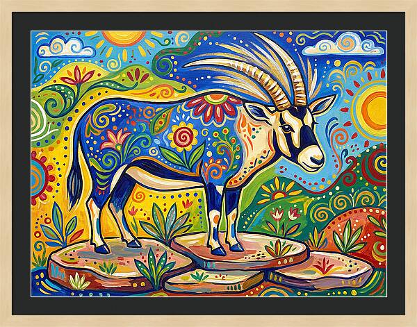 Beisa Oryx In Vibrant Landscape