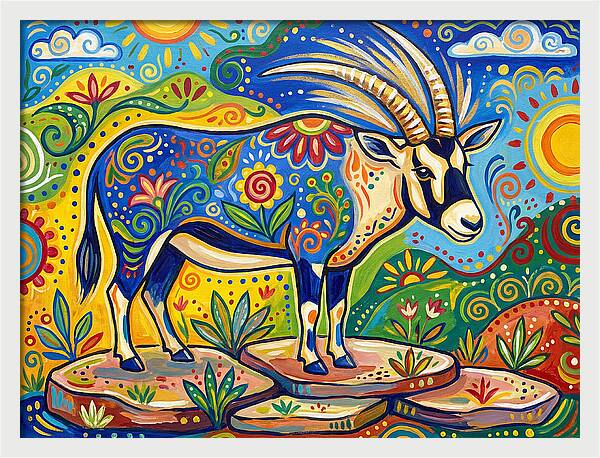 Beisa Oryx In Vibrant Landscape