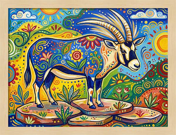 Beisa Oryx In Vibrant Landscape