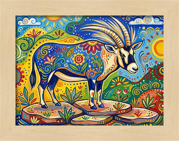 Beisa Oryx In Vibrant Landscape