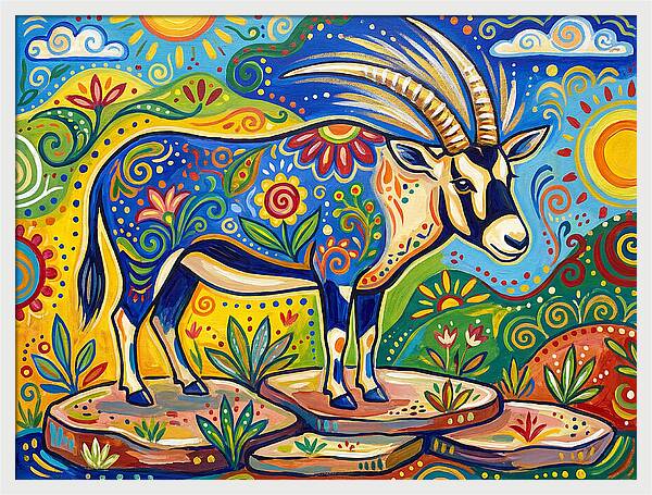 Beisa Oryx In Vibrant Landscape