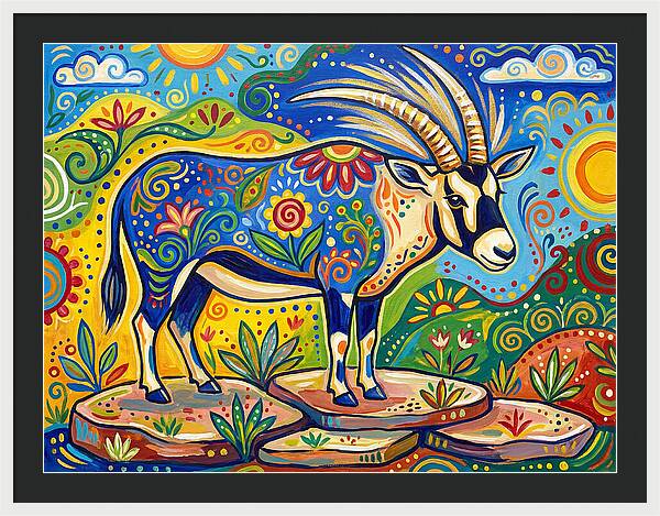 Beisa Oryx In Vibrant Landscape