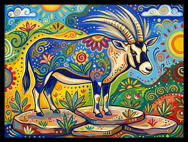 Beisa Oryx In Vibrant Landscape